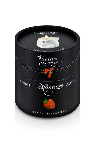 Массажная свеча с ароматом клубники Bougie de Massage Gourmande Fraise - 80 мл. - Plaisir Secret - купить с доставкой в Ставрополе