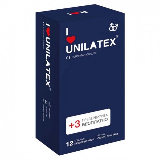 Ультрапрочные презервативы Unilatex Extra Strong - 12 шт. + 3 шт. в подарок - Unilatex - купить с доставкой в Ставрополе