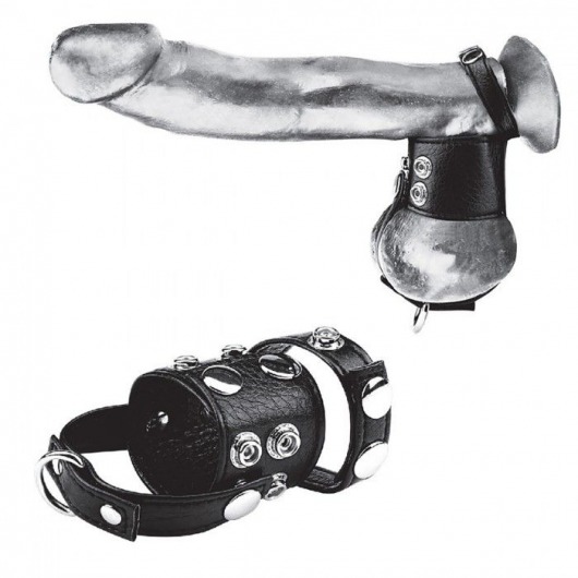 Утяжка на пенис и мошонку Cock Ring With 1.5  Ball Stretcher And Optional Weight Ring - BlueLine - купить с доставкой в Ставрополе