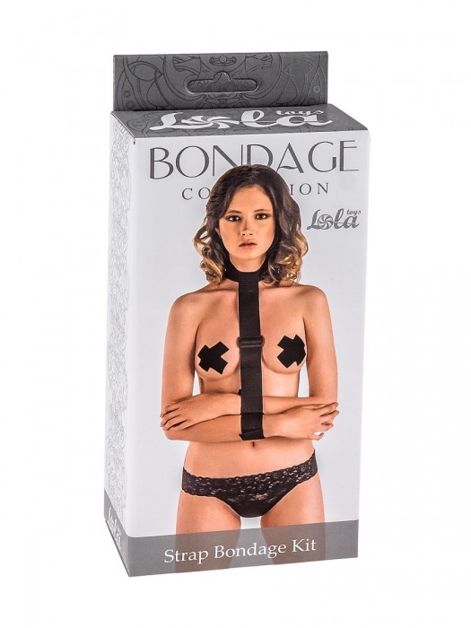 Ошейник с длинной лентой и наручниками Strap Bondage Kit One Size - Lola Games - купить с доставкой в Ставрополе