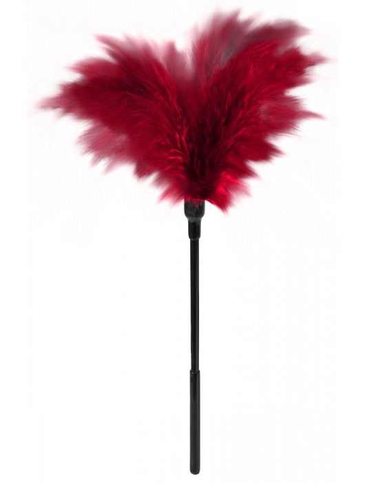 Пластиковая метелочка с красными пёрышками Small Feather Tickler - 32 см. - Blush Novelties - купить с доставкой в Ставрополе