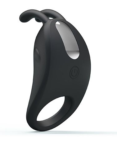 Чёрное эрекционное кольцо с вибрацией Rabbit Vibrator - Baile - в Ставрополе купить с доставкой