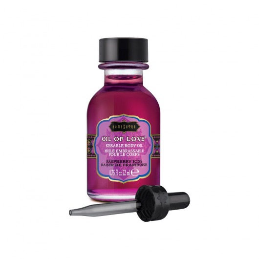 Масло для ласк с ароматом малины Oil of Love Raspberry Kiss - 22 мл. - Kama Sutra - купить с доставкой в Ставрополе