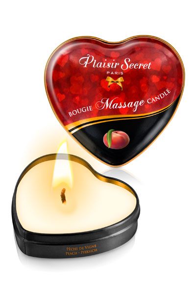 Массажная свеча с ароматом персика Bougie Massage Candle - 35 мл. - Plaisir Secret - купить с доставкой в Ставрополе