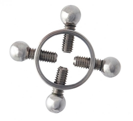 Серебристые зажимы для сосков на винтах - ToyFa - купить с доставкой в Ставрополе