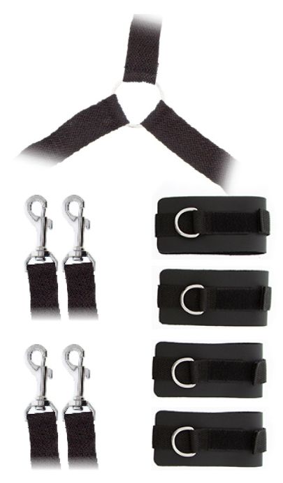 Комплект наручников и поножей LUXURIOUS BED RESTRAINT CUFF SET - Blush Novelties - купить с доставкой в Ставрополе