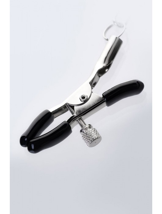 Серебристо-чёрные зажимы для сосков с кольцом для пениса TOYFA Metal - ToyFa - купить с доставкой в Ставрополе