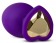 Фиолетовая анальная пробка Bling Plug Large с золотистым стразом - 9,5 см. - Blush Novelties - купить с доставкой в Ставрополе