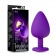 Фиолетовая анальная пробка Bling Plug Large с золотистым стразом - 9,5 см. - Blush Novelties - купить с доставкой в Ставрополе